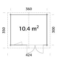 ABRI DE JARDIN KLARA 10,4 m² en 28 mm