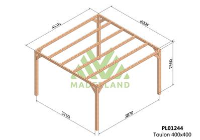 Pergola TOULON 400x400cm
