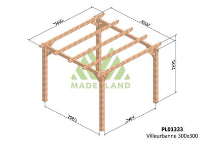 Pergola VILLEURBANNE 300x300cm
