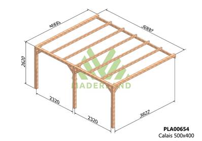 Pergola adossée CALAIS 500x400cm
