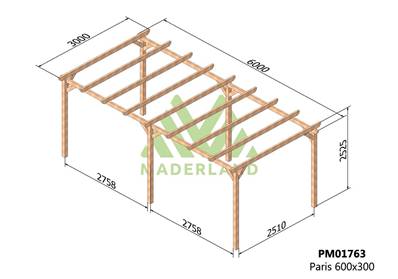 Pergola PARIS 600x300cm
