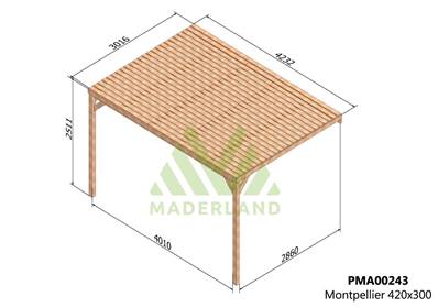 Pergola avec toit MONTPELLIER 420x300cm