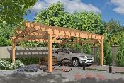 Carport double pentes 6,5 x 6,5 m en Douglas