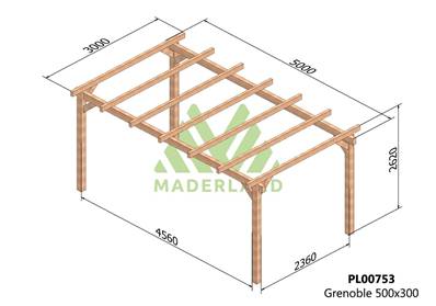 Pergola GRENOBLE 500x300cm