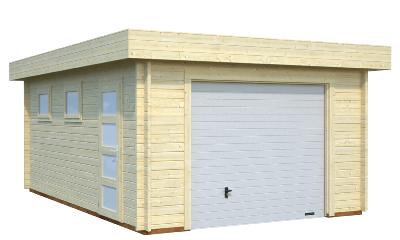 Garage RASMUS 19 m² 44 mm avec porte Sectionnelle