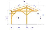 Carport asymétrique 5,34 x 4,30 m en Douglas