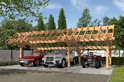 Carport asymétrique 5,41 x 9,48 m en Douglas