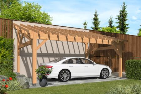 Carport monopente 4,25 x 6,5 m en Douglas