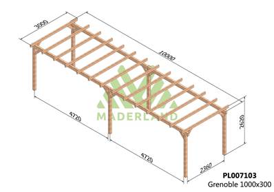Pergola GRENOBLE 1000x300cm