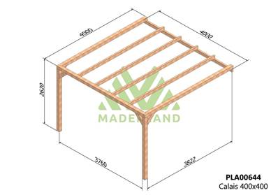 Pergola adossée CALAIS 400x400cm