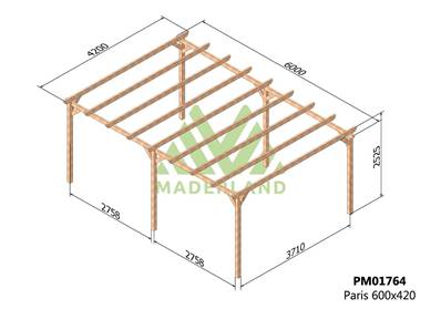 Pergola PARIS 600x420cm