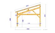 Carport monopente 4,25 x 6,5 m en Douglas