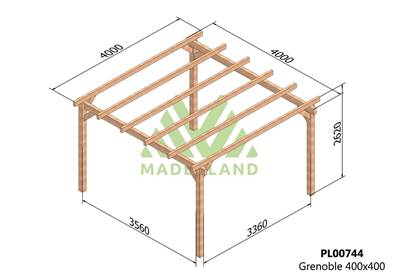 Pergola GRENOBLE 400x400cm