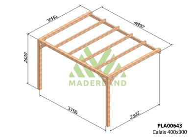 Pergola adossée CALAIS 400x300cm