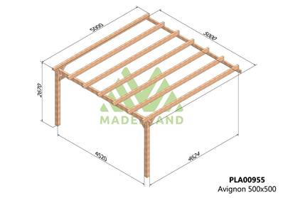 Pergola adossée AVIGNON 500x500cm