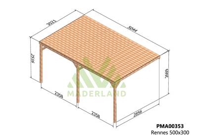 Pergola avec toit RENNES 500x300cm
