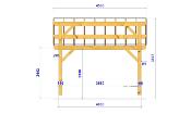 Carport Monopente en Bois de Douglas 4,25 x 4,5 m