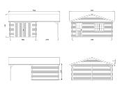 Garage Roger 19,0+16,2 m² avec double porte en bois | Bois Naturel non - traité 