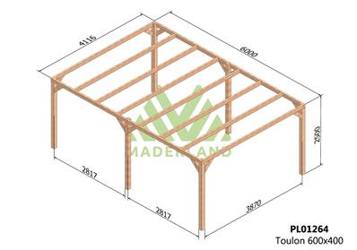 Pergola TOULON 600x400cm