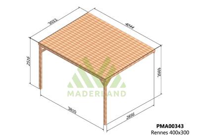 Pergola avec toit RENNES 400x300cm
