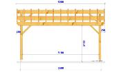 Carport double pentes 6 x 6 m en Douglas