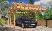 Carport asymétrique 5,34 x 4,30 m en Douglas