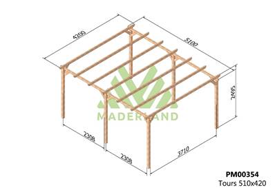 Pergola TOURS 510x420cm