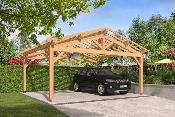 Carport double pentes 6,5 x 5,5 m en Douglas