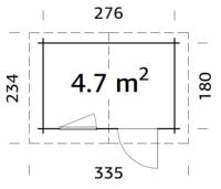 ABRI DE JARDIN KLARA 4.7 m² en 28 mm