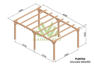 Pergola GRENOBLE 600x400cm