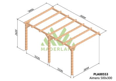 Pergola adossée AMIENS 500x300cm