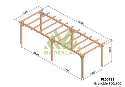 Pergola GRENOBLE 800x300cm