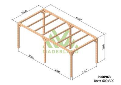 Pergola BREST 600x300cm