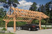 Carport asymétrique 5,41 x 6,3 m en Douglas