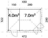 Abri de jardin Pavillon MELANIE 11 M²