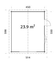 Garage Palmako Roger 23.9 M² 44 mm sans porte en façade