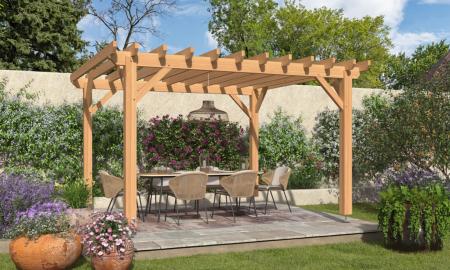 Pergola 3,9 x 3,9 m en Douglas