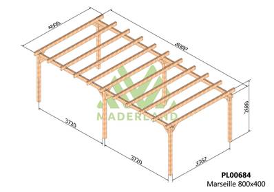 Pergola MARSEILLE 800x400cm
