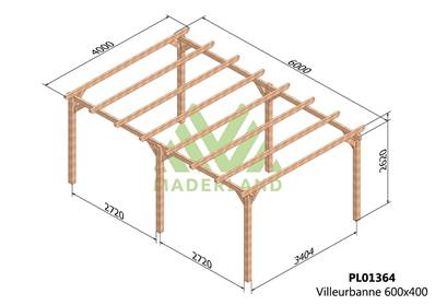 Pergola VILLEURBANNE 600x400cm