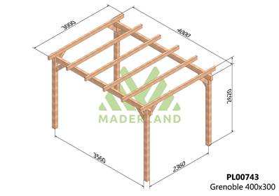 Pergola GRENOBLE 400x300cm