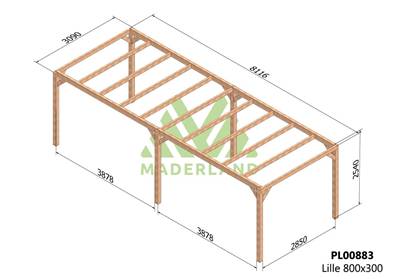 Pergola LILLE 800x300cm
