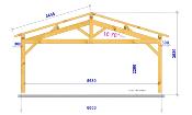 Carport double pentes 6,6 x 6,6 m en Douglas