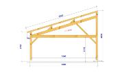 Carport monopente 6,25 x 5,5 m en Douglas