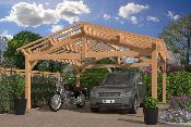 Carport double pentes 6 x 6 m en Douglas