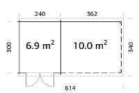 ABRIS DE JARDIN ELLA 6.9 + 10 m²