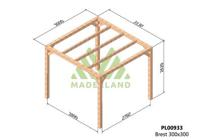 Pergola BREST 300x300cm