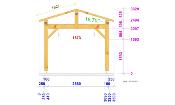 Carport double pentes 3,5 x 5,5 m en Douglas