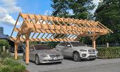 Carport asymétrique 5,41 x 7,16 m en Douglas