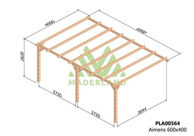 Pergola adossée AMIENS 600x400cm