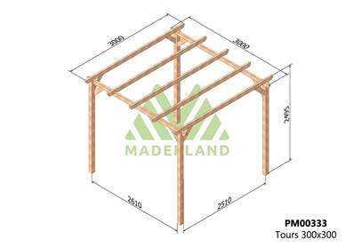 Pergola TOURS 300x300cm